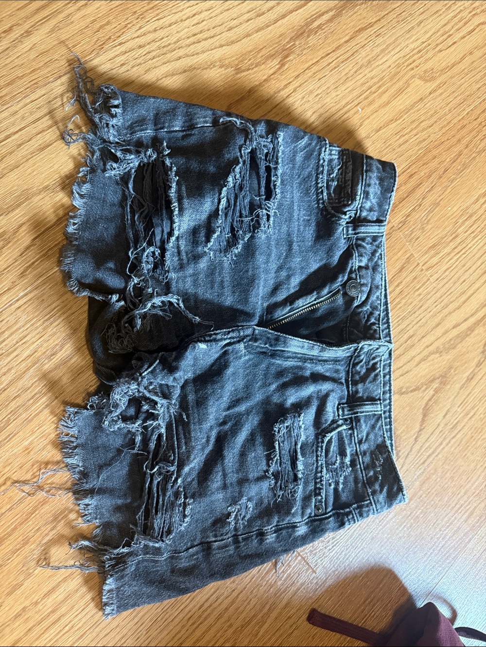 Angel Black Washed Denim Shorts